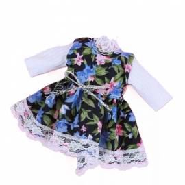 Puppenkleid mit Blumenmuster f�r kleine 16 bis 18 cm Puppen, Nr.169 - Bild vergr��ern 