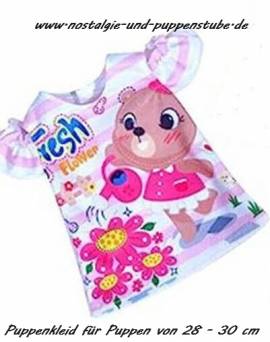 Puppen Kleid mit Garten Motiv fr kleine Puppen von 28 cm - 30 cm, Nr. 225 b - Bild vergrern 