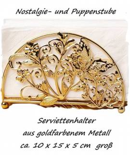 Nostalgie Antikstil Serviettenst�nder Serviettenhalter Metall goldfarben, Nr.399 - Bild vergr��ern 