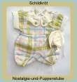 Schildkr&ouml;t Puppenkleidung, Spieloverall, kariert, mit Stoffschuhen, f&uuml;r 41 cm Puppen