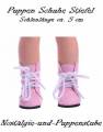 Puppen Schuhe Stiefel Schn&uuml;rstiefel rosa 5 cm f&uuml;r 4,5 cm lange F&uuml;&szlig;chen, Nr. 1217