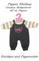 Puppen Kleidung Set Jeans Latzhose mit Ringelpullover für 45 cm Puppen 921