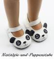 Puppen Schuhe Slipper Ballerinas Tiermotiv Panda 7,0 cm lang 9856