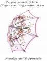 Puppen Sonnenschirm Stockschirm Schirm Glitzer rosa mit Pailletten, Nr. 260
