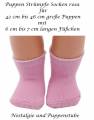Puppen Kleidung Str&uuml;mpfe Socken S&ouml;ckchen rosa f&uuml;r 42 bis 46 cm Puppen, 045