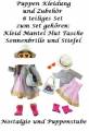 Puppen Bekleidungsset und Zubeh&ouml;r 6 Teile f&uuml;r 39 bis 45 cm Puppen, Nr. 1349