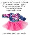 Puppen Kleidung Puppen Kleid bunt mit pink Tüll für 42 cm bis 45 cm Puppen, Nr.199 