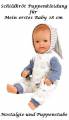 Schildkr&ouml;t Puppen Kleidung Overall blau mit Kapuze f&uuml;r 28 cm Baby Puppen 28836
