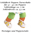 Puppen Schuhe Turnschuhe Sportschuhe Freizeitschuhe 7 cm lang gelb weiß, Schildkröt 37181