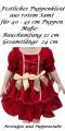 Puppen Kleid festliches Kleid Samt rot Goldborte Satinschleifen f&uuml;r 40 bis 45 cm Puppen, Nr. 274