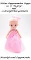 Mini Puppe im rosa Kleid Puppenstubenpuppe kleine Puppe 17 cm groß mit 13 Gelenken, Nr. 821