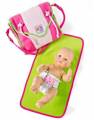 Pfiffiges Puppenzubehör, Heless  Wickeltasche mit Puppenwindel
