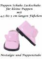 Puppen Schuhe Lackschuhe rosa 5 cm lang für kleine Puppen von 30 bis 36 cm, Nr.1215