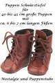 Puppen Schuhe Schnür Stiefel braun 6,5 cm Sohlenlänge, Nr. 285