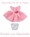 Puppen Kleid mit Unterh&ouml;schen Sommerkleid rosa f&uuml;r 40 cm Puppen, Nr. 5962