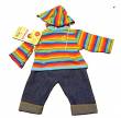 Schwenk Puppen Kleidung bunter Puppen Freizeit Anzug mit Kapuze, Nr. 76343