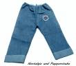 Schwenk Puppenkleidung klassische Jeanshose mit USA  Applikation für 36 - 40 cm Puppen, Nr.87538