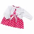 Schwenk Puppen Kleid mit Bolero Sommerkleid P&uuml;nktchenkleid f&uuml;r 42 - 45 cm Puppen, Nr. 93343
