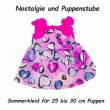 Puppen Kleid mit Herzchen Motiv f&uuml;r kleine Puppen von 25 cm - 30 cm, Nr. 186