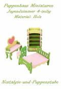 Puppenhaus Zubeh&ouml;r M&ouml;bel Miniaturen Holz Kinder Jugend Zimmer 4-tlg. 7485