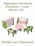 Puppenhaus Zubeh&ouml;r M&ouml;bel Miniaturen Holz Wohnzimmer 5-tlg. 8126