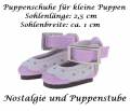 Puppen Schuhe Slipper Ballerinas lila 2,5 cm lang, Nr. 257c 