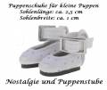 Puppen Schuhe für ganz kleine Puppen Slipper Ballerinas weiß 2,5 cm lang, Nr. 257d 