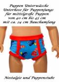 Puppen Kleidung Unterwäsche Unterhose blau für 40 bis 45 cm Puppen Jungs, Nr. 177