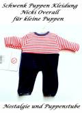Schwenk Puppen Kleidung Nicki Overall dunkelblau mit Streifen für 28 - 30 cm Puppen, Nr. 10828 dklbl