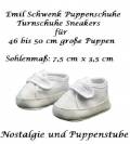Emil Schwenk Turnschuhe  Sneakers weiss für Puppen von 48 - 50 cm, Nr. 566 