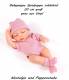 Spielpuppe Babypuppe schlafend 20 cm gro im rosa Streifenanzug, Nr. 755 