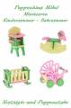 Puppenhaus Zubehör Möbel Miniaturen Holz Kinder Baby Zimmer 4-tlg. 5993
