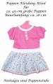 Puppen Kleidung Kleid Sommerkleid rosa blau für 40 cm Puppen, Nr. 208