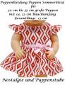 Puppen Kleidung Puppen Kleid rot weiß gemustert für 30 bis 35 cm Puppen, Nr. 229e