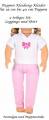 Puppen Kleidung 2 teiliges Set rosa Leggings mit T-Shirt, Nr.379