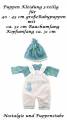 Puppen Kleidung Babypuppen Trägerhose Nickistoff weiß Shirt und Mütze, Nr. 421