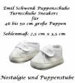 Emil Schwenk Turnschuhe Sneakers weiss für Puppen von 48 - 50 cm, Nr. 566