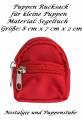 Puppen Zubehör Rucksack Puppen Schultasche Ranzen rot 8 x 7 cm, Nr. 127