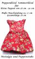 Puppen Kleid rot mit Blumenmuster für kleine Puppen 28 cm - 30 cm, Nr. 191