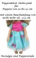 Puppen Kleid türkis pink mit Schleifchen für schmale 30 bis 35 cm Puppen, Nr. 206
