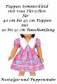 Puppen Kleidung Sommerkleid rosa hellblau weißer Kragen, Nr. 346