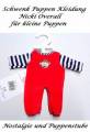 Puppen Kleidung Nicki Overall Strampler rot für 28 - 30 Puppen 10828