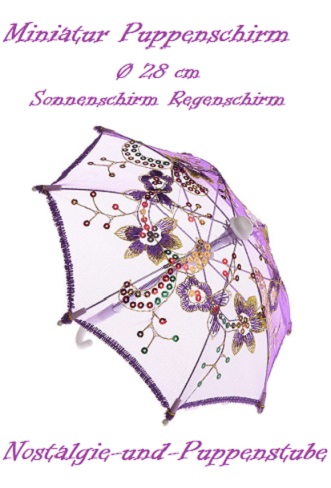 Puppen Regenschirm Sonnenschirm Stockschirm Schirm pink 1151... 