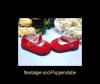 Schildkr&ouml;t Velourschuhe  Puppenschuhe rot  f&uuml;r 56 cm Puppen mit 8 cm F&uuml;&szlig;chen, Nr. 56178