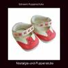 Puppen Schuhe lachsfarben wei&szlig; ca. 6 cm lang f&uuml;r Puppen von 42 - 45 cm Schwenk 1145