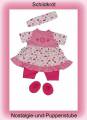 Schildkröt Puppenkleidung für ein 32 cm Schlummerle, Sommer - Set in rosa