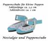 Puppen Schuhe Slipper Ballerinas blau 2,5 cm lang, Nr. 257e 