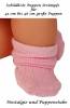 Schildkr&ouml;t Puppen Str&uuml;mpfe rosa f&uuml;r 45 cm bis 48 cm Puppen mit ca 6 - 7 cm F&uuml;&szlig;chen 46175r