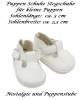Puppen Schuhe Stegschuhe weiß für kleine Puppen mit 5 cm langen Füßen, Nr. 190