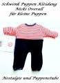 Schwenk Puppen Kleidung Nicki Overall dunkelblau mit Streifen für 24 - 26 cm Puppen, Nr. 10824 dklbl